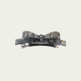Bow Clip - Grey Marble