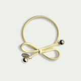 Hair Tie Gold Bead - Pale Yellow