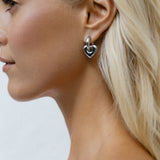 CHUNKY HEART HOOPS - SILVER