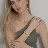 Gold Pearl Drop Earrings