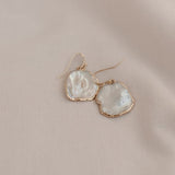 Flat Pearl Earrings