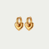 CHUNKY HEART HOOPS - GOLD