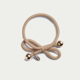 Hair Tie Gold Bead - Beige