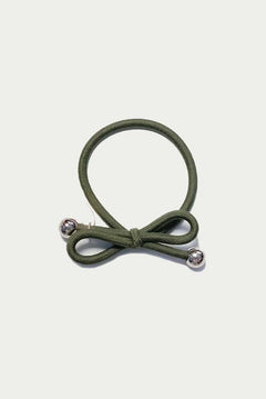Hair Tie Gold Bead - Dark Green
