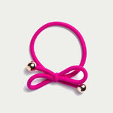 Hair Tie Gold Bead - Hot Pink