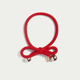 Hair Tie Gold Bead - Red