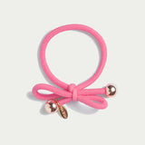 Hair Tie Gold Bead - Rose Pink