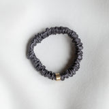 Thin Silk Scrunchie - Charcoal