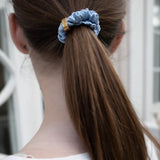 Thin Silk Scrunchie - Heavenly Blue