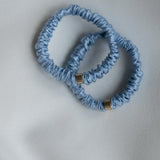 Thin Silk Scrunchie - Heavenly Blue