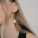 Baroque Pearl Hoop Earrings