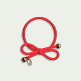 Hair Tie Gold Bead - Neon Cherry