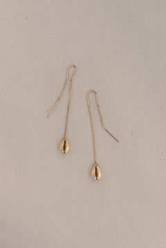 Gold Shell Drop Earring