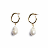 Baroque Pearl Hoop Earrings