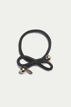 Hair Tie Gold Bead - Black