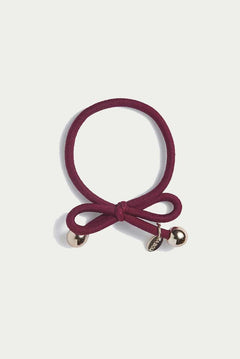 Hair Tie Gold Bead - Burgundy