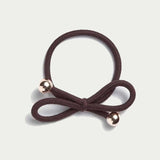 Hair Tie Gold Bead - Dark Brown