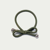 Hair Tie Gold Bead - Dark Green