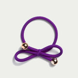 Hair Tie Gold Bead - Dark Purple