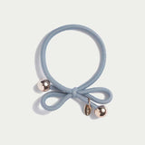 Hair Tie Gold Bead - Dusty Blue