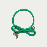 Hair Tie Gold Bead - Kelly Green