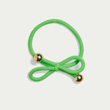 Hair Tie Gold Bead - Neon Green