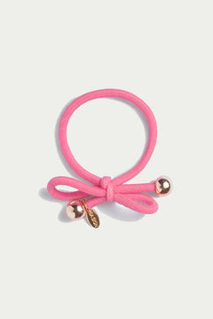 Hair Tie Gold Bead - Rose Pink
