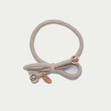 HAIR TIE GOLD BEAD - TAUPE